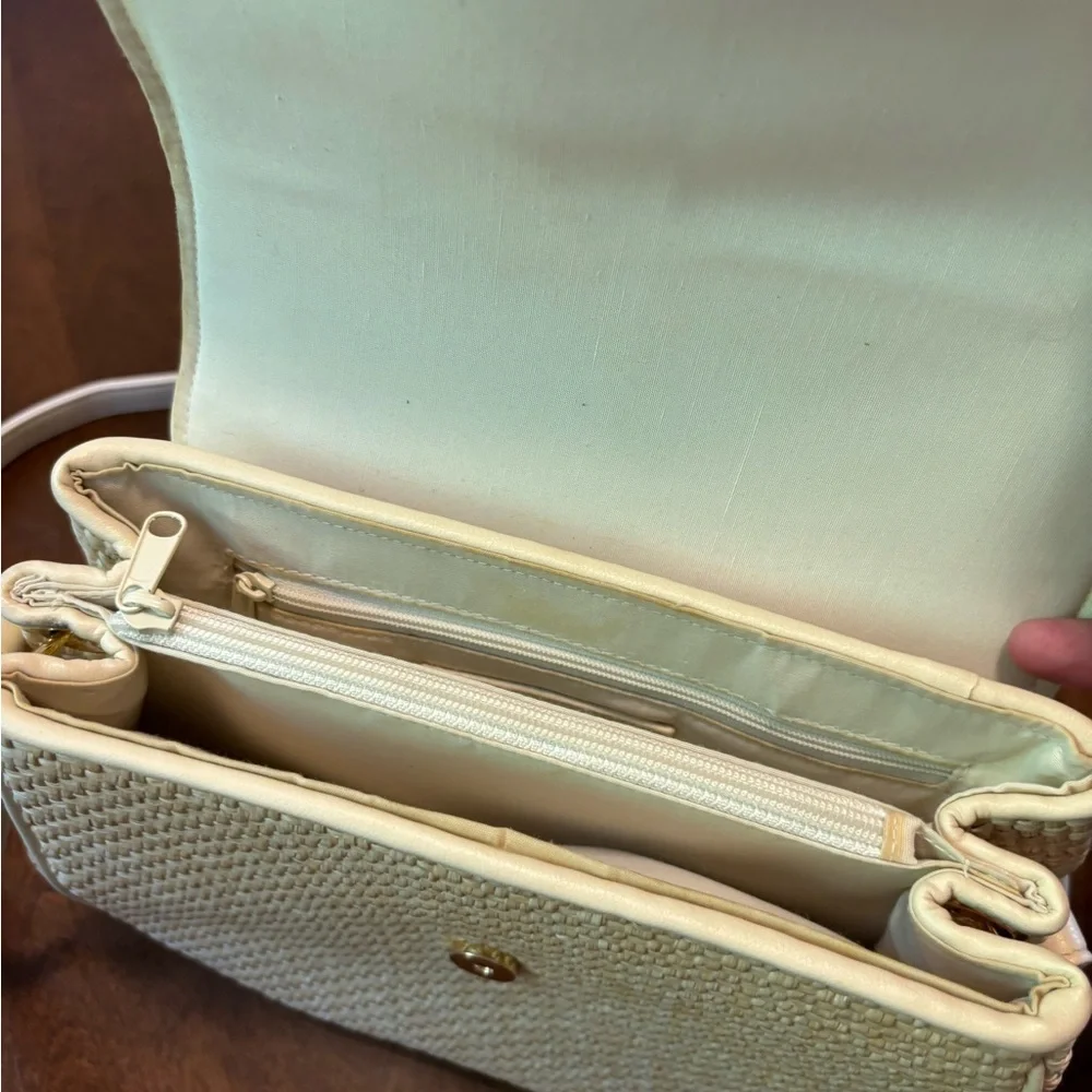 Etienne Aigner Cream Woven Crossbody Bag - Picture 4 of 7